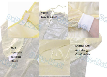 จักรเย็บผ้าอัลตราโซนิกสีเหลือง Gowns โดดแยกน้ำทิ้งชุด Lab