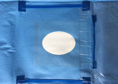 แว่นสายตา / จักษุ Disposable Sterile Drapes ผ่าตัดด้วยฟิล์มแผลที่มีกระเป๋าเก็บของเหลว