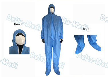 ชุดแพทย์ Coveralls สีน้ำเงิน Disposable, Seam เกรดอัลลอยด์ I Disposable Work Suits