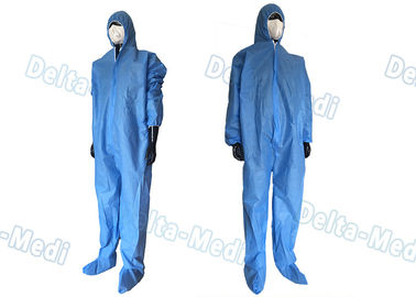 ชุดแพทย์ Coveralls สีน้ำเงิน Disposable, Seam เกรดอัลลอยด์ I Disposable Work Suits