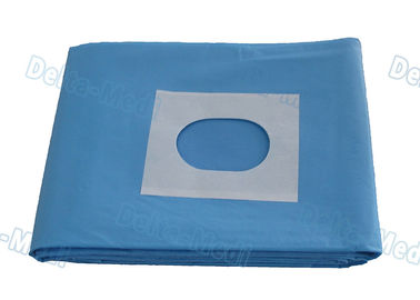 สเตริโอสีน้ำเงิน SMS Dispelable Surgical Drapes ยูทิลิตี้ Drape ด้วย Slotted Hole / Adhesive Tape