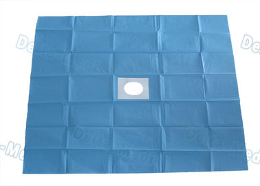 สเตริโอสีน้ำเงิน SMS Dispelable Surgical Drapes ยูทิลิตี้ Drape ด้วย Slotted Hole / Adhesive Tape