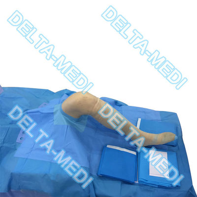 Blue PP PE ชุดผ่าตัดแบบใช้แล้วทิ้งรอบรูรับแสงด้วย SMF Disposable Arthroscopy Pack