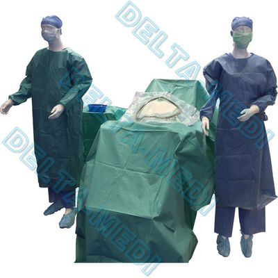 ดูดซับเสริม 40g - 60g SP / SMS / SMMS / SMMMS C-section ชุดผ่าตัดสำหรับการผ่าคลอดพร้อมถุงเก็บ