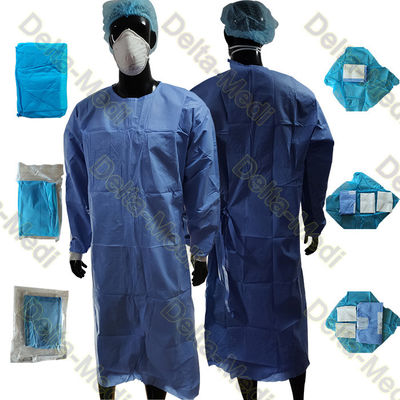 45g SMS Reinforced Disposable Medical Gowns พร้อมผ้าเช็ดมือและห่อ