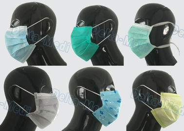 ความสะดวกสบายของโรงพยาบาล Disposable Face Mask ประเภท Earloop ความต้านทานของไหล 3 ชั้น
