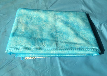 ผ้าปูเตียงแบบใช้แล้วทิ้งสีพื้นสีน้ำเงินพร้อมผิวพรรณที่ดีการกันน้ำการตรวจสอบ