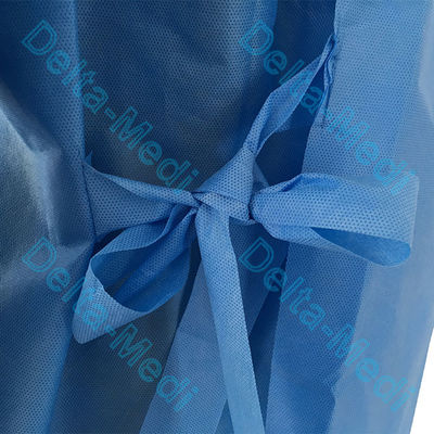 AAMI SMS Neck Tie On Disposable Sepaation Gowns Fluid Resistant